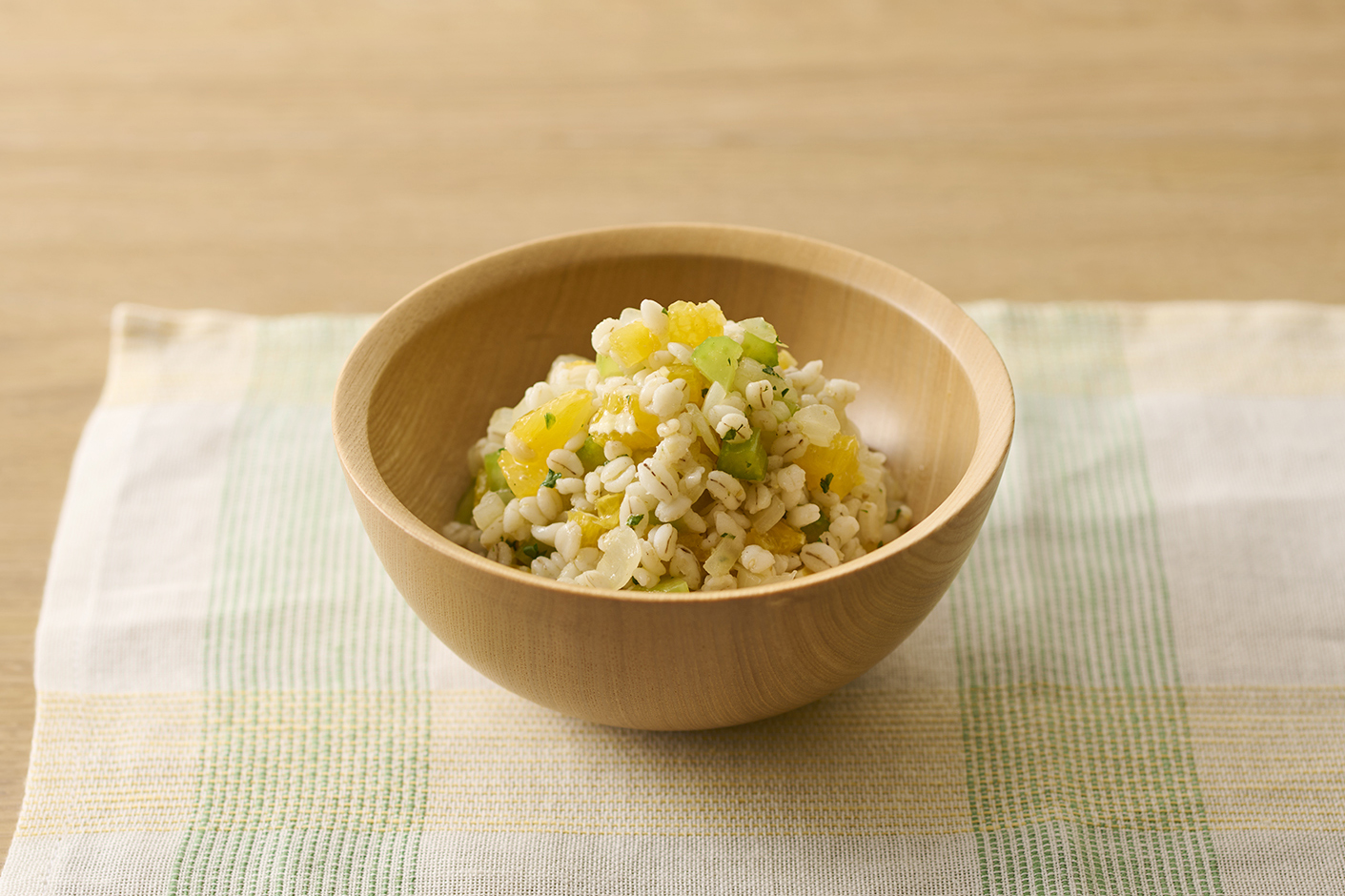 押麦のホットサラダ