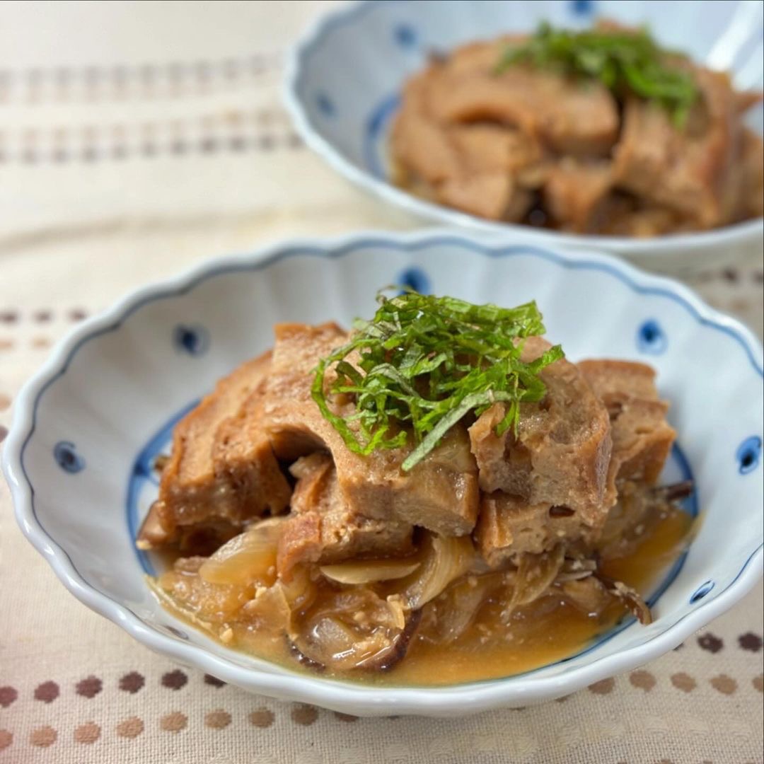 車麩と玉ねぎの甘辛煮