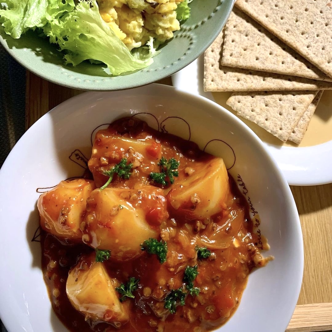 高きびとじゃがいものトマト煮