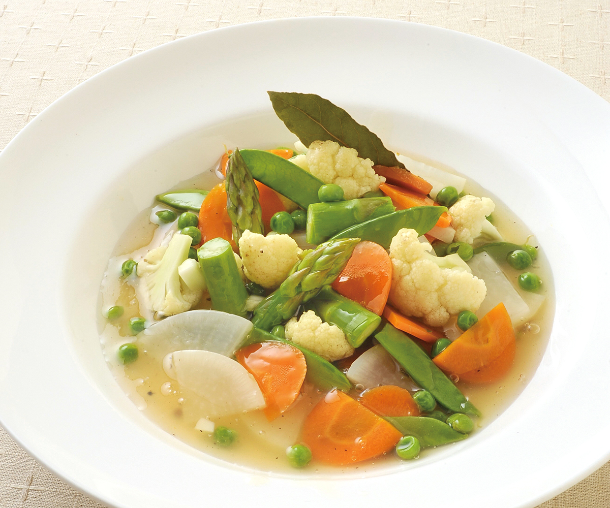 春野菜のヴァプール(スープ蒸し)葛あんかけ(前菜)