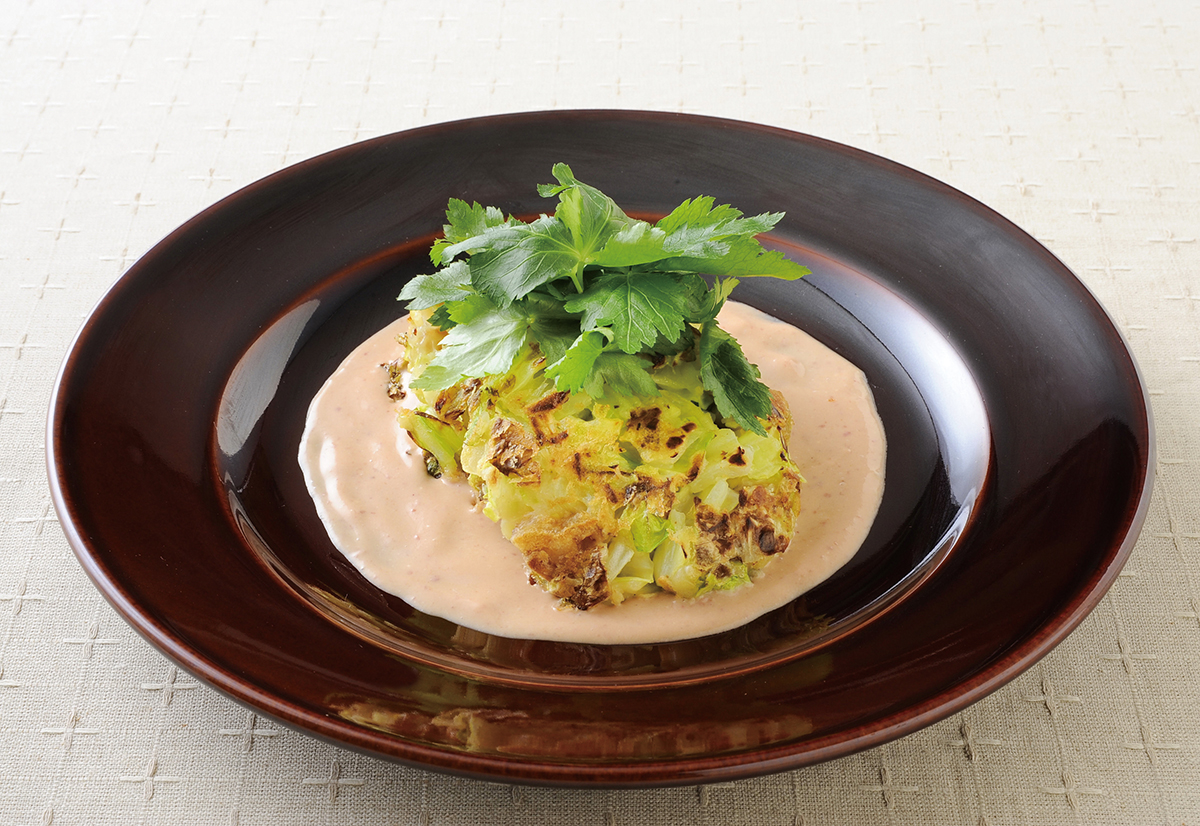 新キャベツと車麩のガレット(副菜)