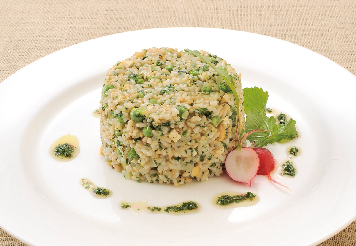 グリンピースとパセリの洋風混ぜごはん(主菜)