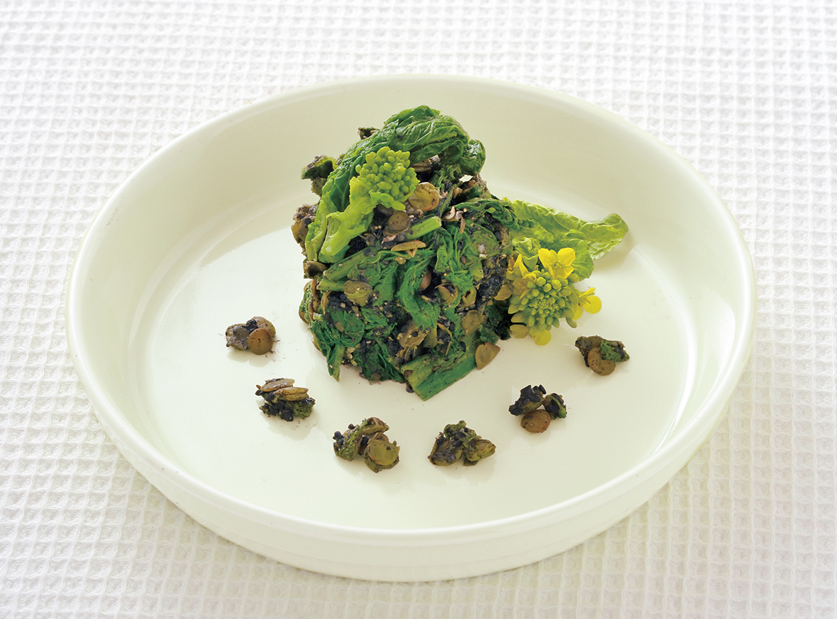 菜花とレンズ豆のサラダ セサミ・バルサミコ風味