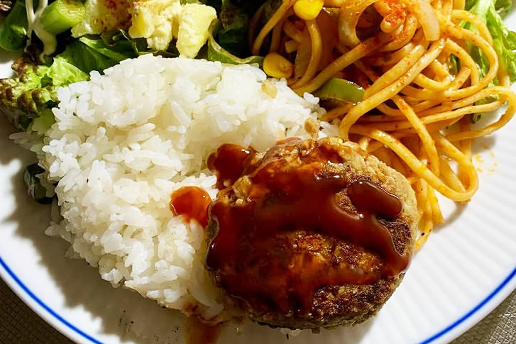 大豆ミートと車麩のベジハンバーグ