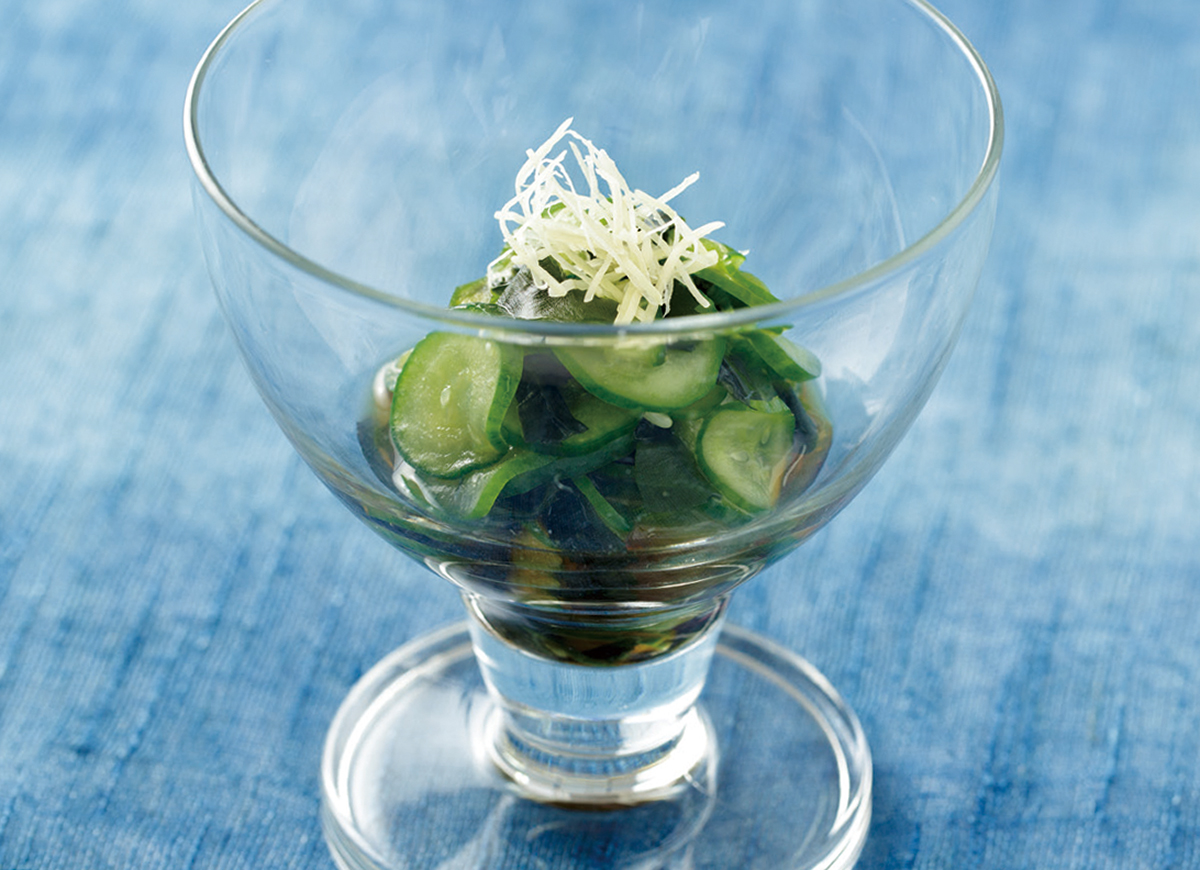 きゅうりとわかめの梅酢和え