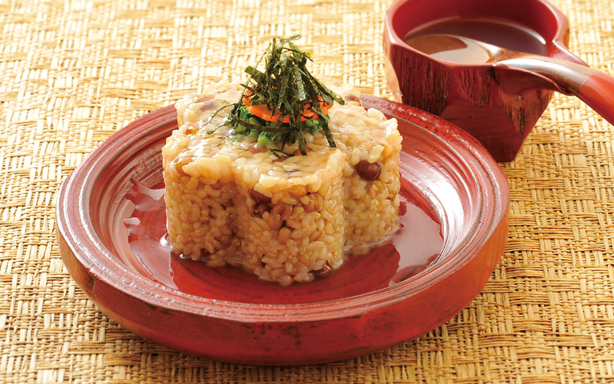 五穀ごはんの葛ソースかけ