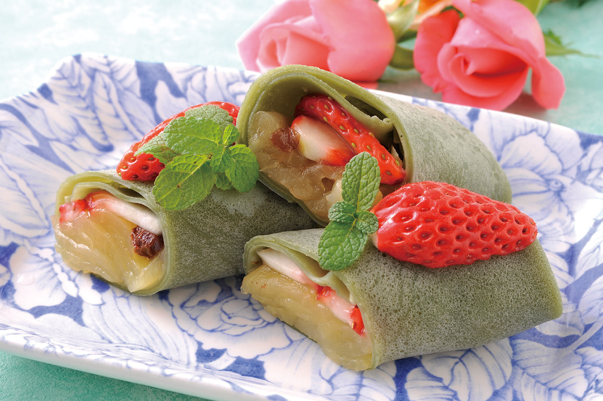 若草色のクレープ包み