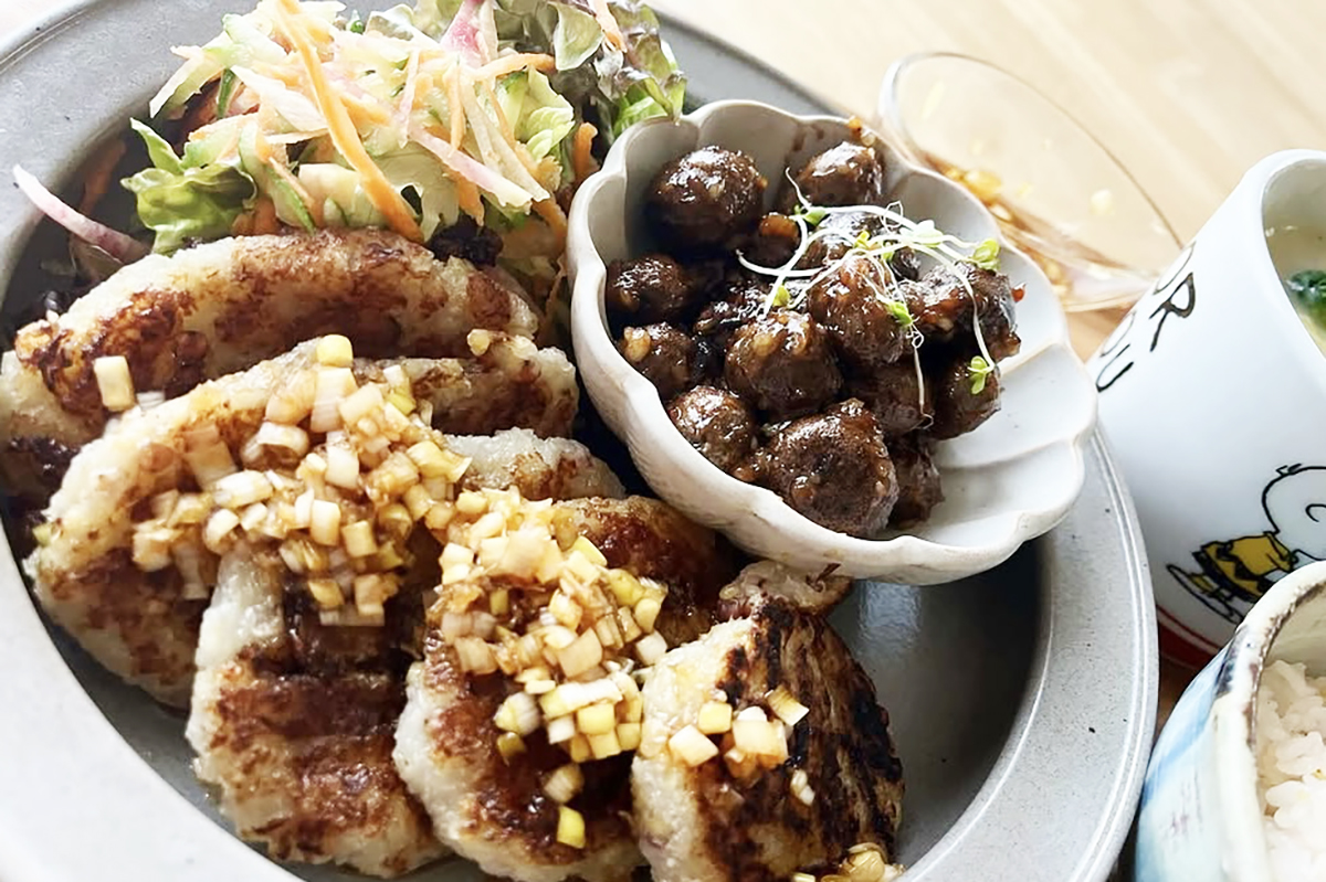 大根餅とネギだれ