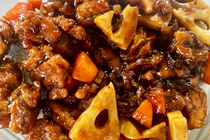 大豆からあげの酢豚風