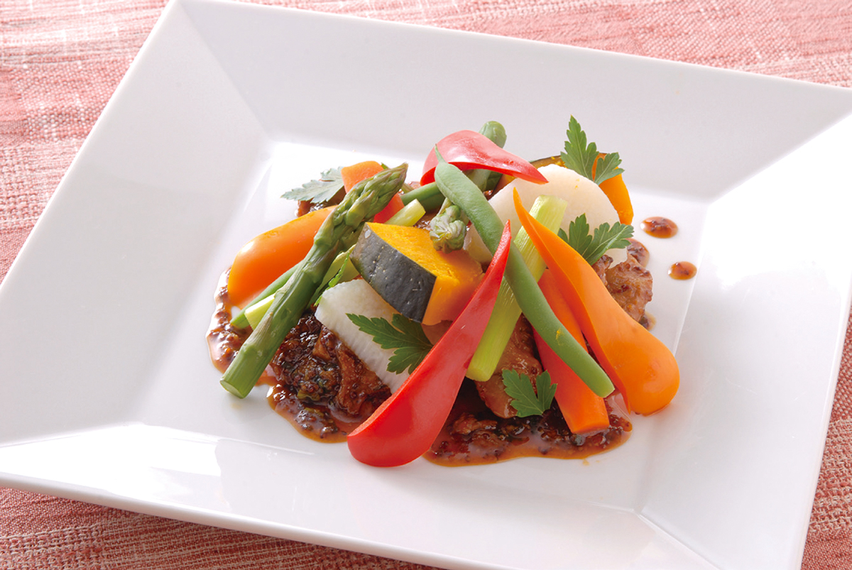 コーフーのステーキ 粒マスタードソース