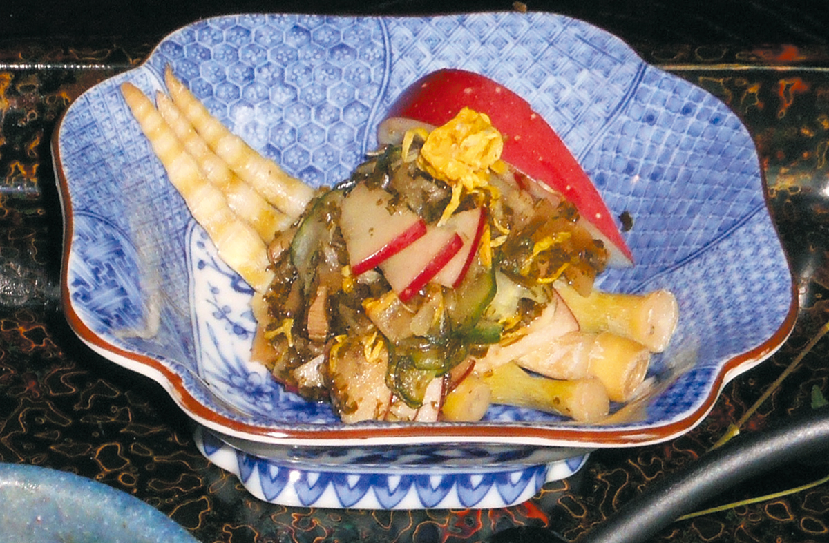 姫竹の子の煮物と津軽漬（津軽精進料理）