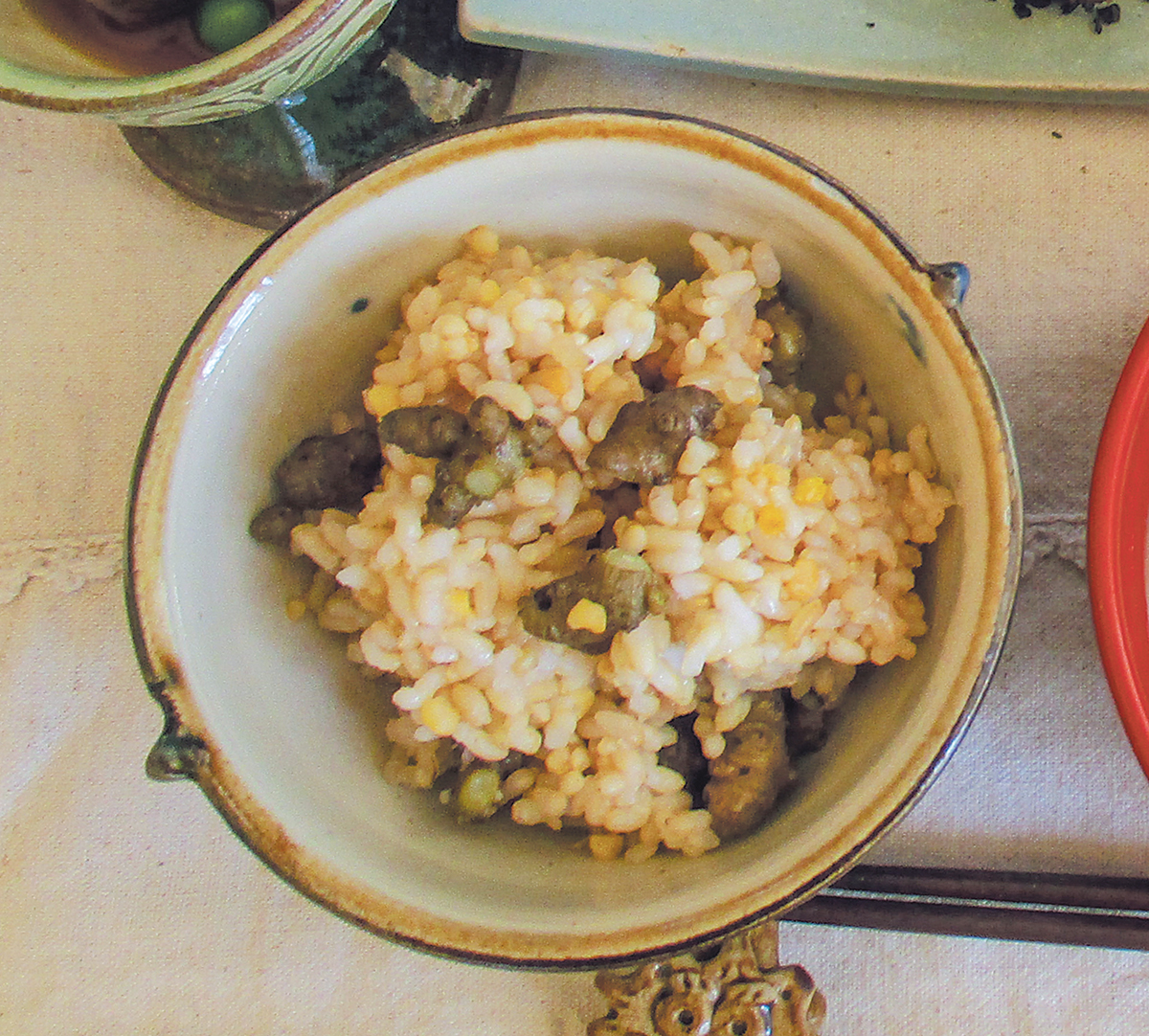 雲南百菜むかご入り玄米ごはん（沖縄の郷土料理）