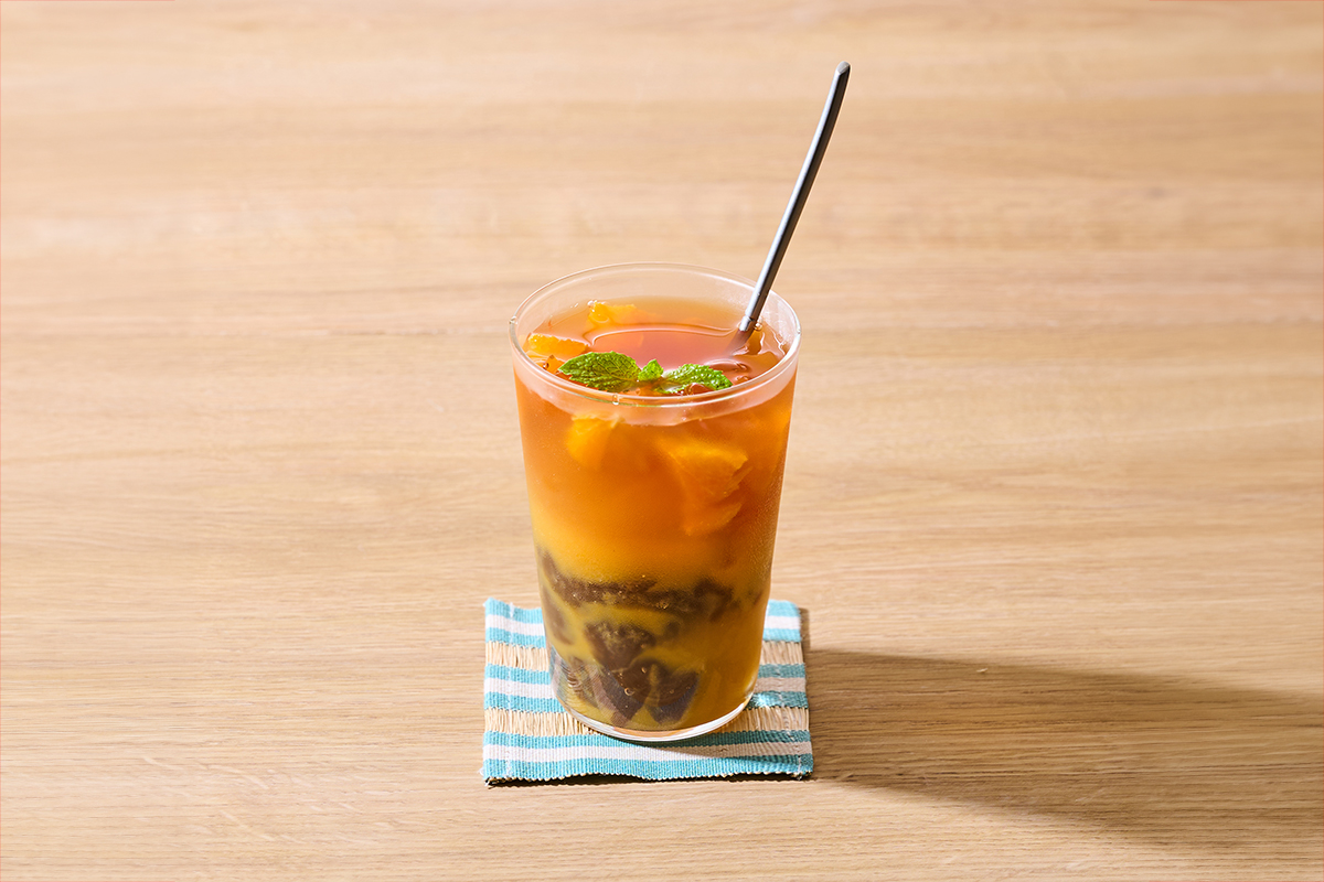 飲むわらび餅のオレンジティー　