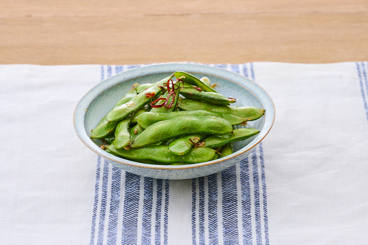 枝豆の中華風ペペロンチーノ