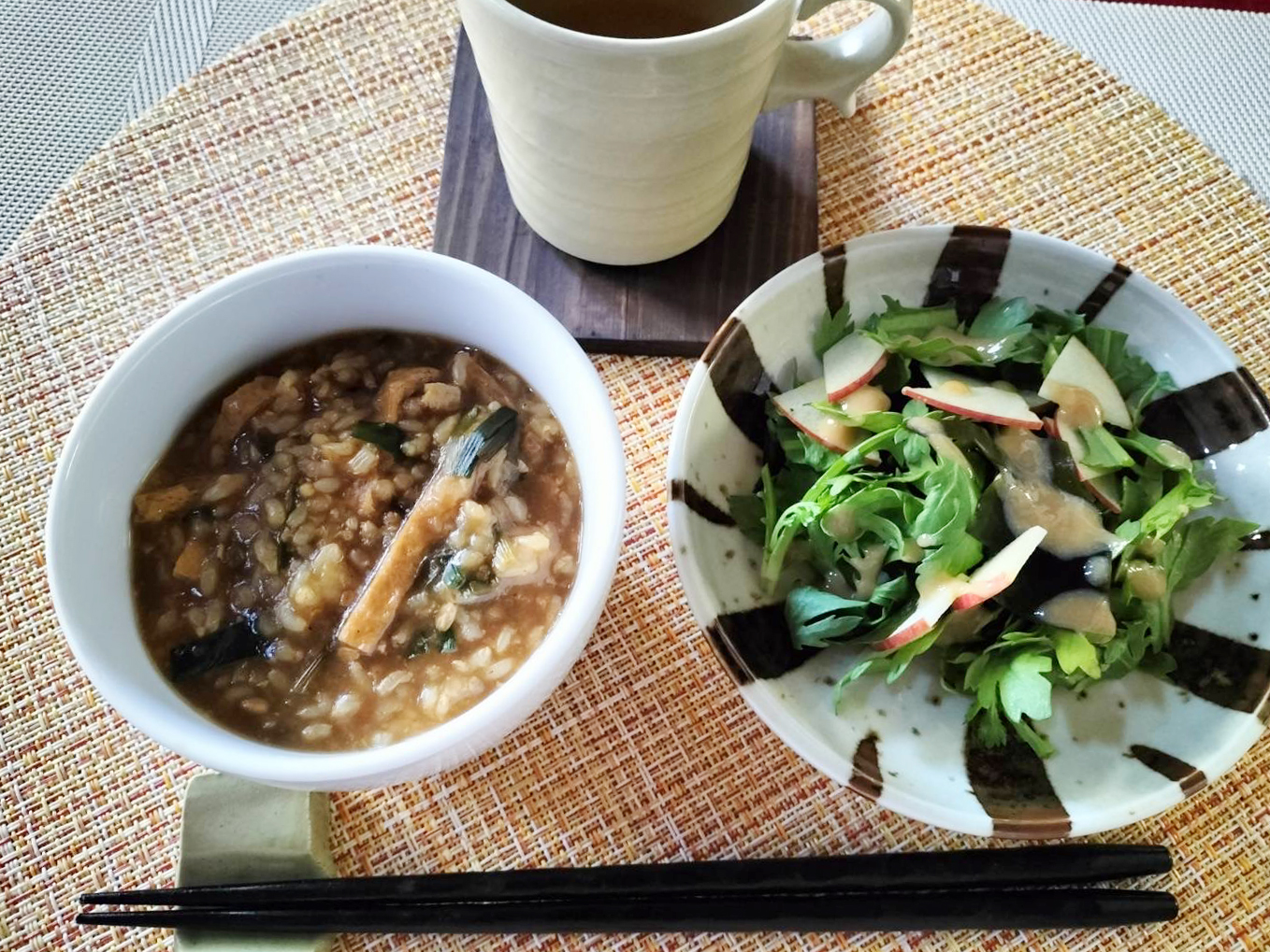 りんごと春菊のサラダ&甘酒ドレッシング