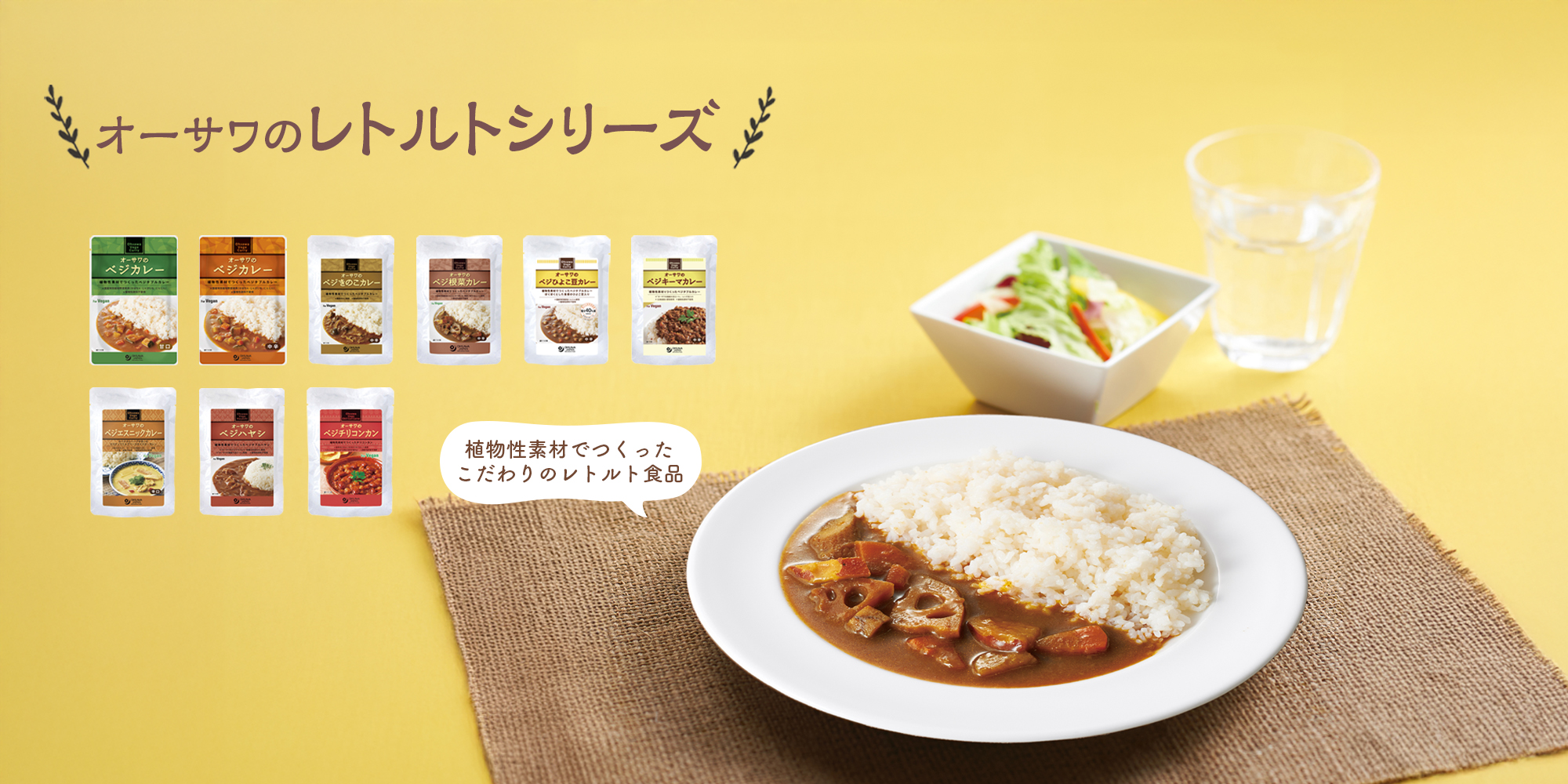 レトルトシリーズ　カレー　チリコンカン　ベジハヤシ　エスニック